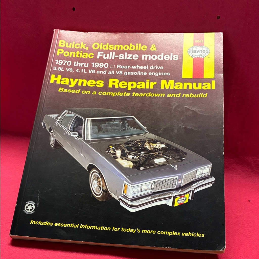Haynes Repair Manual For Buick Oldsmobile  Pontiac  Black Cover